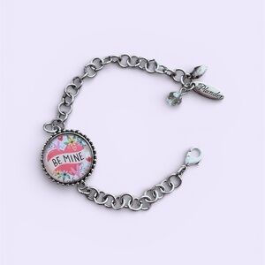 Plunder Silver Tone “ Be Mine “ Bracelet Adjustable